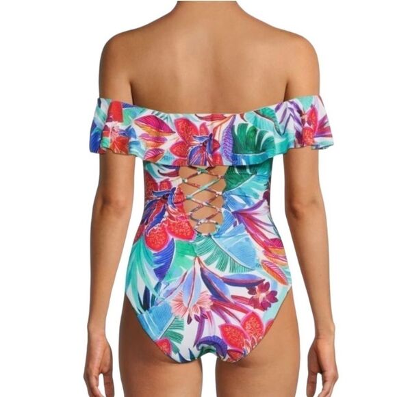 La Blanca Tropez Tropical Print
Shoulder One-Piece Swimsuit-Blue Multi New 4 - Picture 6 of 15